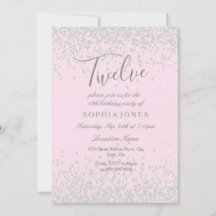 Silver Glitter Pink Girls 12e verjaardag