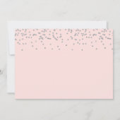 Silver Glitter Pink Stripes First Heilige Communie Bedankkaart (Achterkant)