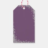 Silver Glitter Plum Paars First Heilige Communie Cadeaulabel (Achterkant)