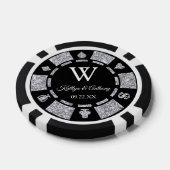 Silver Glitter Poker Chip Casino Wedding (Enkel)
