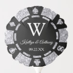 Silver Glitter Poker Chip Casino Wedding Ballon<br><div class="desc">Viel in stijl met deze trendy pokerspaanballon. Het ontwerp is gemakkelijk te personaliseren met je eigen formulering en je familie en vrienden zullen enthousiast zijn als ze deze geweldige partijballon zien.</div>