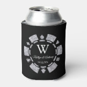 Silver Glitter Poker Chip Casino Wedding Blikjeskoeler (Blikje Voorkant)