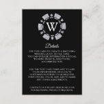 Silver Glitter Poker Chip Casino Wedding Detail Informatiekaartje<br><div class="desc">Viel in stijl met dit trendy casino met de trouwdetailkaarten. Het ontwerp is gemakkelijk te personaliseren met je eigen formulering en je familie en vrienden zullen enthousiast zijn als ze deze geweldige bruiloft-insteekkaarten ontvangen.</div>