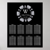 Silver Glitter Poker Chip Casino Wedding Poster (Voorkant)