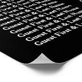 Silver Glitter Poker Chip Casino Wedding Poster (Hoek)