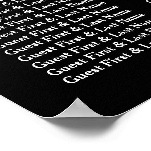 Silver Glitter Poker Chip Casino Wedding Poster (Hoek)