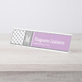 Silver Glitter Polka Dot Monogram kan kleur verand Bureau Naambordje (Voorkant)