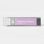 Silver Glitter Polka Dot Monogram kan kleur verand Bureau Naambordje (Voorkant)