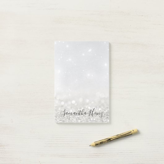 Silver Glitter post-it noten Post-it® Notes (Op bureau)