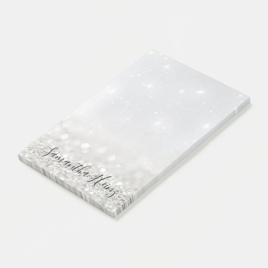 Silver Glitter post-it noten Post-it® Notes (Schuin)
