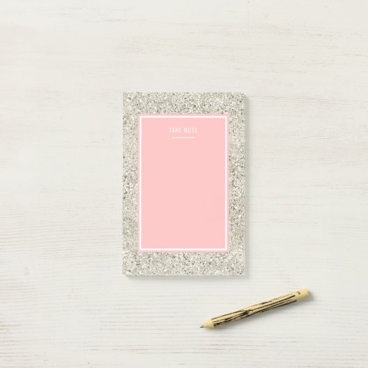 Silver Glitter Post-it® Notes (Op bureau)