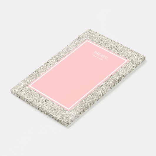 Silver Glitter Post-it® Notes (Schuin)