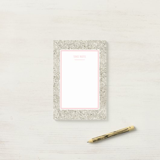 Silver Glitter Post-it® Notes (Op bureau)
