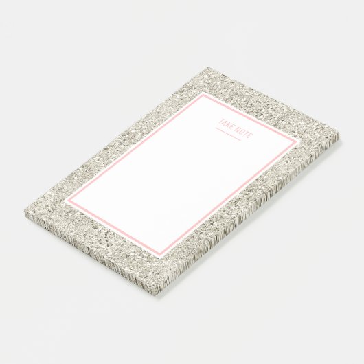 Silver Glitter Post-it® Notes (Schuin)