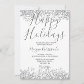 SIlver Glitter Prettige feestdagen of Kerstfeest Kaart (Voorkant)