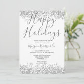 SIlver Glitter Prettige feestdagen of Kerstfeest Kaart (Staand voorkant)