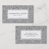 Silver Glitter Print Feminine Visitekaartjes (Voorkant / Achterkant)