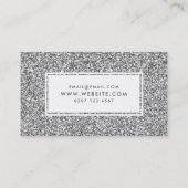 Silver Glitter Print Feminine Visitekaartjes (Achterkant)