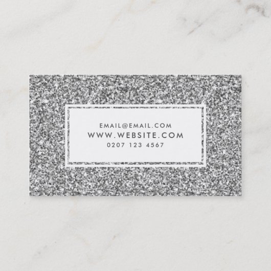Silver Glitter Print Feminine Visitekaartjes (Achterkant)
