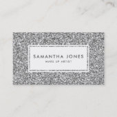 Silver Glitter Print Feminine Visitekaartjes (Voorkant)