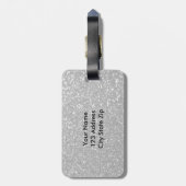 Silver glitter print luxe bagagelabel (Achterkant verticaal)