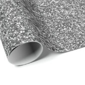 Silver Glitter Print wrappers Cadeaupapier (Rol Hoek)