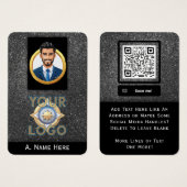 Silver Glitter Private Security IT Professional Visitekaartje (Voorkant /achterkant)