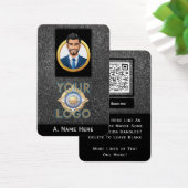 Silver Glitter Private Security IT Professional Visitekaartje (Bureau)