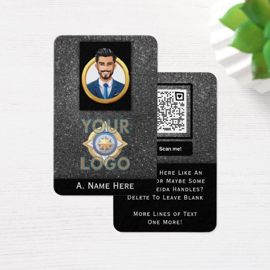 Silver Glitter Private Security IT Professional Visitekaartje (Bureau)