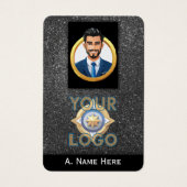 Silver Glitter Private Security IT Professional Visitekaartje (Voorkant)