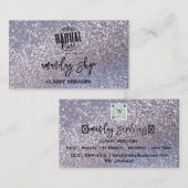 Silver Glitter QR Code Logo Online Winkelpark Visitekaartje (Voorkant / Achterkant)