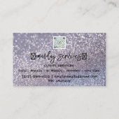 Silver Glitter QR Code Logo Online Winkelpark Visitekaartje (Achterkant)