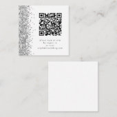 Silver Glitter QR code RSVP Weddenschap Informatiekaartje (Voorkant / Achterkant)