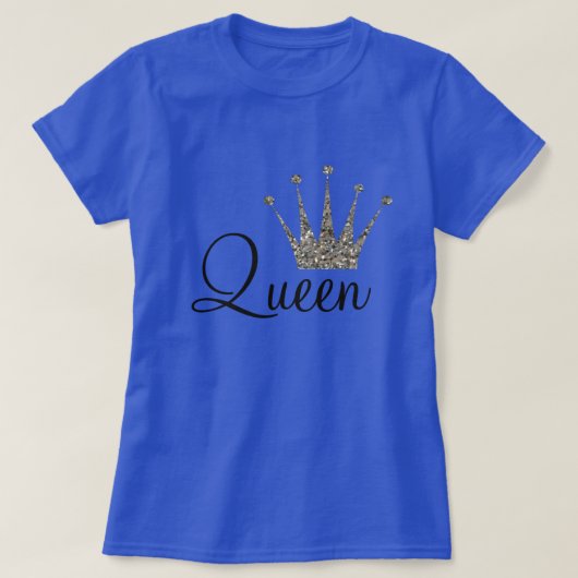Silver Glitter Queen T-shirt (Design voorkant)