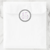 Silver Glitter Quince Años Favor Sticker Label (Tas)