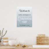 Silver Glitter Quinceañera 15th Birthday Welcome Poster (Keuken)
