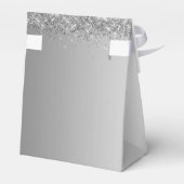 Silver Glitter Quinceanera Favor Box Bedankdoosjes (Achterkant)