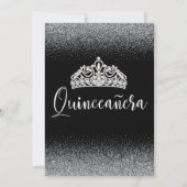 Silver Glitter, Quinceanera-uitnodigingen Kaart (Achterkant)