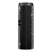 Silver Glitter Race Stripe persoonlijke reismuis Thermosbeker (Achterkant)