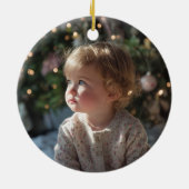 Silver Glitter Red Foil 1st Christmas Keramisch Ornament (Achterkant)