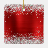 Silver Glitter Red Folie 30th Birthday Keramisch Ornament (Achterkant)