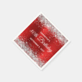 Silver Glitter Red Folie 80th Birthday Servet (Hoek)