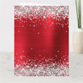 Silver Glitter Red Folie Big Prettige feestdagen Kaart (Achterkant)