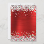 Silver Glitter Red Folie Birthday Celebration Kaart (Achterkant)