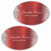 Silver Glitter Red Folie Naam Titel Naam Sticker (Voorkant)