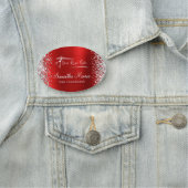 Silver Glitter Red Folie Naam Titel Naamplaatje (In situ)