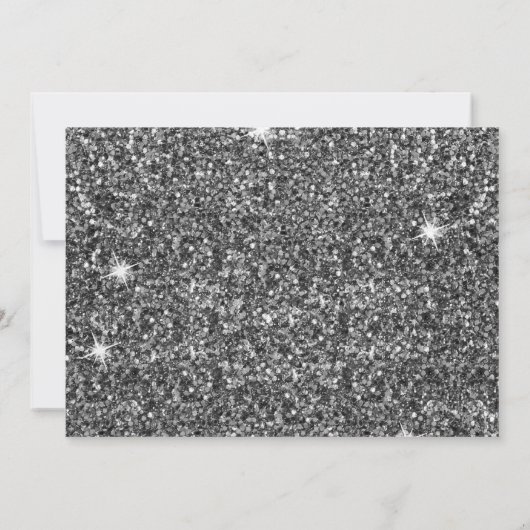Silver Glitter Red Gown Elegant Quinceañera Kaart (Achterkant)