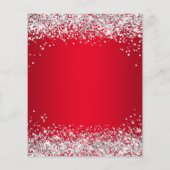 Silver Glitter Red Gradient 50th Birthday Invite Flyer (Achterkant)