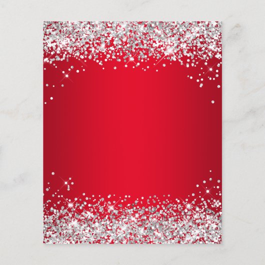 Silver Glitter Red Gradient 50th Birthday Invite Flyer (Achterkant)