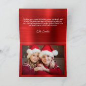 Silver Glitter Red Merry-kerstfamilie Foto Kaart (Binnen)